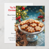 Invitation Échange de biscuits de Noël (Devant / Derrière)