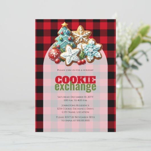 Invitation Échange de biscuits de Noël (Debout devant)