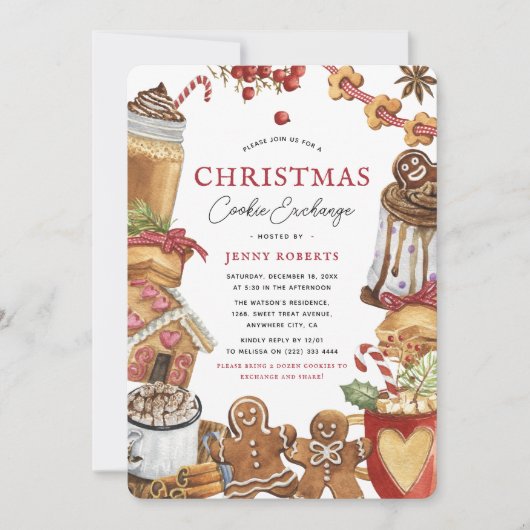 Invitation Échange de biscuits de Noël (Devant)