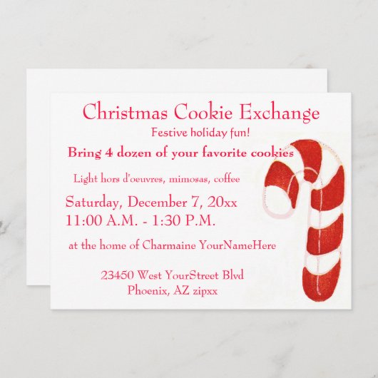 Invitation Échange de biscuits de Noël (Devant / Derrière)