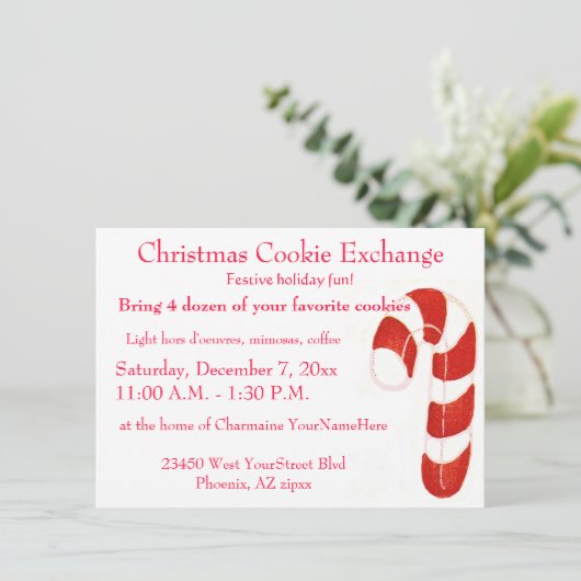 Invitation Échange de biscuits de Noël (Debout devant)