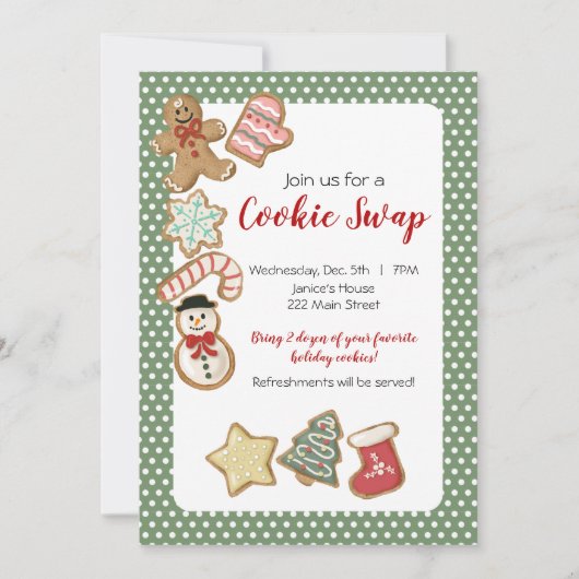 Invitation Échange de biscuits de Noël (Devant)