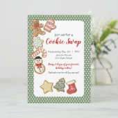 Invitation Échange de biscuits de Noël (Debout devant)