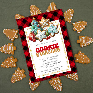 Invitation Échange de biscuits de Noël à préparer
