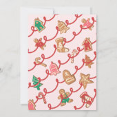 Invitation Échange de biscuits de Noël amusant rose (Dos)