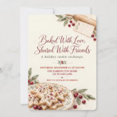 Invitation Échange de biscuits de Noël cuits avec amour (Devant)