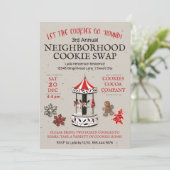 Invitation Échange de biscuits de Noël du carrousel (Debout devant)