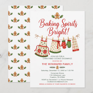 Invitation Échange de biscuits de Noël : Esprits de pâtisseri