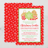Invitation Échange de biscuits de Noël festifs  (Devant / Derrière)
