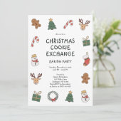 Invitation Échange de biscuits de Noël festifs pour une fête (Debout devant)