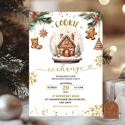 Invitation Échange de biscuits de Noël Fête de vacances