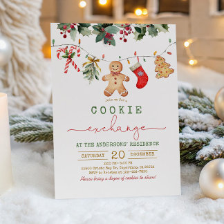 Invitation Échange de biscuits de Noël Fête de vacances