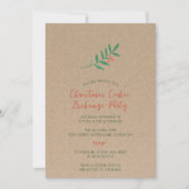 Invitation Échange de biscuits de Noël Kraft Party Holly  (Devant)