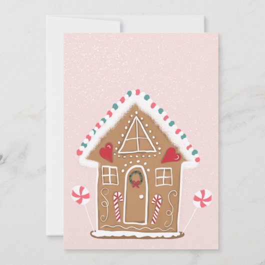 Invitation Échange de biscuits de Noël Maison de pain au ging (Dos)