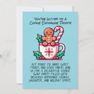 Invitation Échange de biscuits de Noël personnalisable et mod