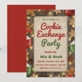 Invitation Échange de biscuits de Noël personnalisé et conviv (Devant / Derrière)
