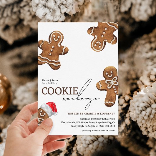 Invitation Échange de biscuits de Noël pour enfants mignons