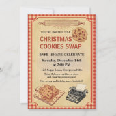 Invitation Échange de biscuits de Noël rétro vintage (Devant)