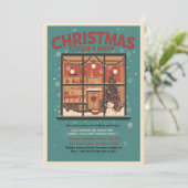 Invitation Échange de biscuits de Noël rétro vintage (Debout devant)