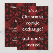 Invitation Échange de biscuits de Noël rouge et noir (Devant / Derrière)