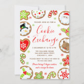 Invitation Échange de biscuits de Noël rouge et vert (Devant)