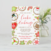 Invitation Échange de biscuits de Noël rouge et vert (Debout devant)