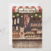 Invitation « Échange de biscuits de Noël rustique » (Devant)