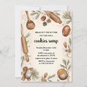 Invitation Échange de biscuits de Noël rustique | Fête de pât (Devant)