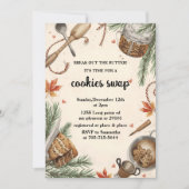 Invitation Échange de biscuits de Noël rustique | Fête de pât (Devant)