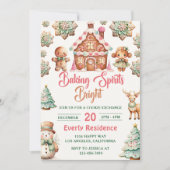 Invitation Échange de biscuits de Noël Spiritueux lumineux (Devant)