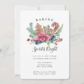 Invitation Échange de biscuits de Noël Spiritueux lumineux (Devant)