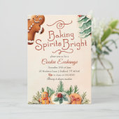 Invitation Échange de biscuits de Noël Spiritueux lumineux (Debout devant)