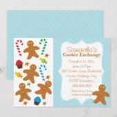 Invitation Échange de biscuits de vacances en pain d'épice (Devant / Derrière)