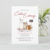 Invitation Échange de biscuits de vacances modernes (Debout devant)