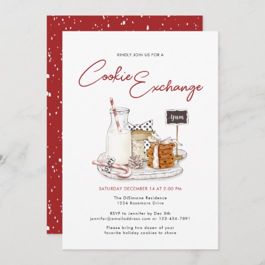 Invitation Échange de biscuits de vacances modernes (Devant / Derrière)
