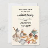 Invitation Échange de biscuits de vacances rustique | Noël co (Devant)