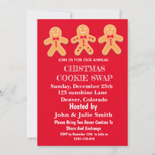 Invitation Échange de biscuits en pain d'épice de Noël Fête a