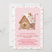 Invitation Échange de biscuits Maison en pain d'épices rose (Devant)