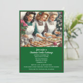 Invitation Échange de biscuits rétro de Noël (Debout devant)
