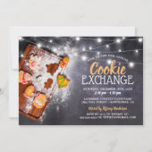 Invitation Échange de biscuits rustique - Fête de Noël (Devant)