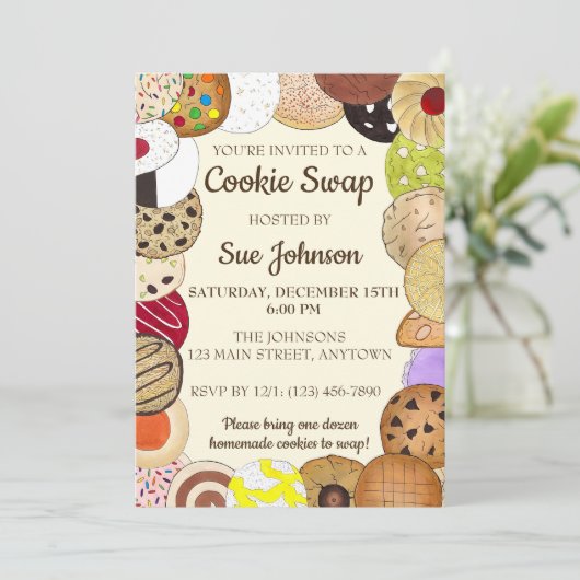 Invitation Échange de biscuits Vente de biscuits Vente de bis (Debout devant)