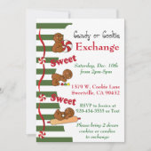 Invitation Échange de bonbons ou de biscuits en pain d'épice (Devant)