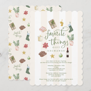Invitation Échange de cadeaux de choses préférées à Noël
