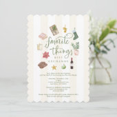 Invitation Échange de cadeaux de choses préférées à Noël (Debout devant)