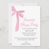 Invitation Échange de cadeaux de fête pour les choses préféré (Devant)