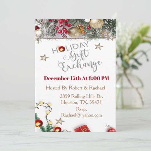 Invitation Échange de cadeaux de Noël (Debout devant)