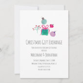 Invitation Échange de cadeaux de Noël à l'aquarelle  (Devant)