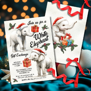 Invitation Échange de cadeaux de Noël à l'éléphant blanc