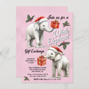 Invitation Échange de cadeaux de Noël à l'éléphant blanc