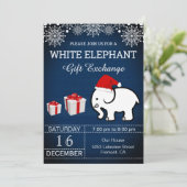 Invitation Échange de cadeaux de Noël blanc de vacances (Debout devant)